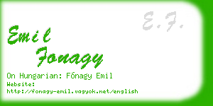 emil fonagy business card