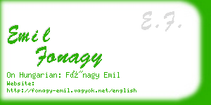 emil fonagy business card